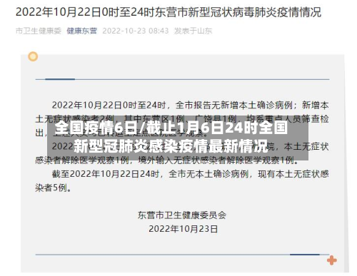全国疫情6日/截止1月6日24时全国新型冠肺炎感染疫情最新情况
