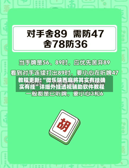 教程更新!“微乐陕西麻将其实有挂确实有挂”详细外挂透视辅助软件教程