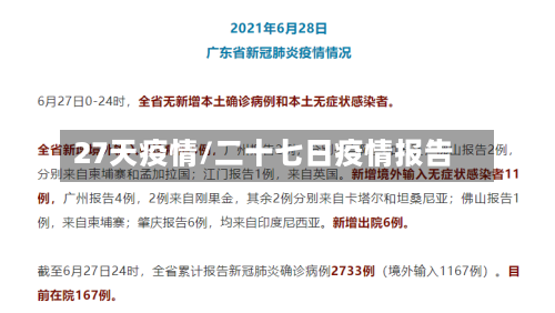 27天疫情/二十七日疫情报告