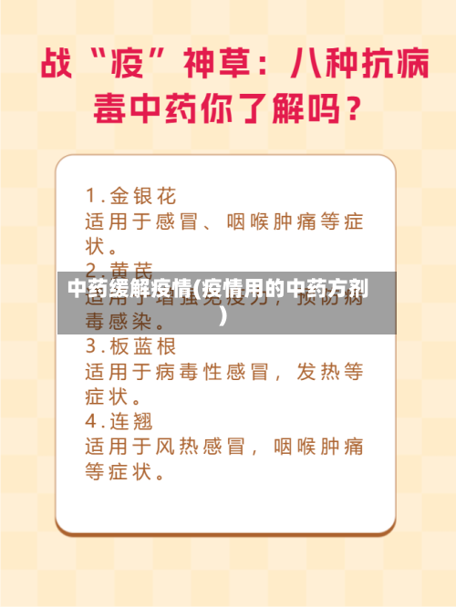 中药缓解疫情(疫情用的中药方剂)
