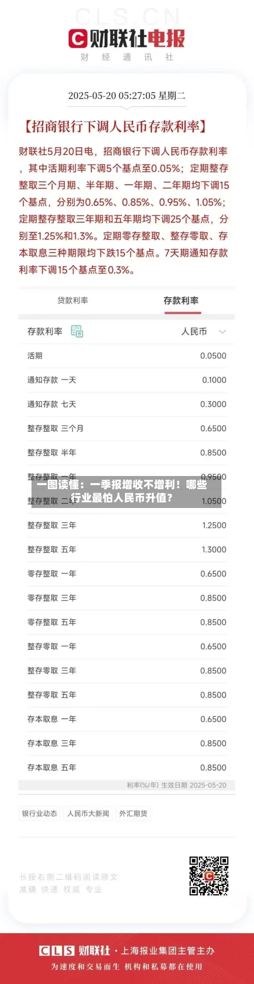一图读懂:一季报增收不增利!哪些行业最怕人民币升值?