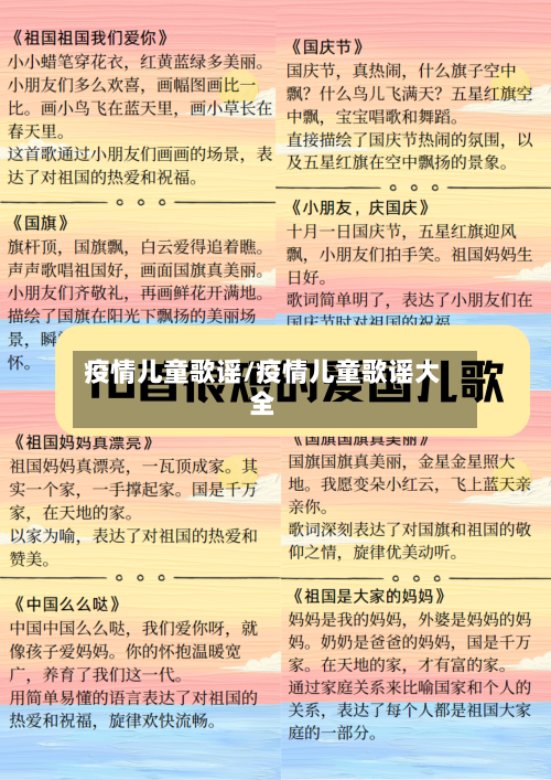 疫情儿童歌谣/疫情儿童歌谣大全
