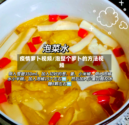 疫情萝卜视频/泡整个萝卜的方法视频