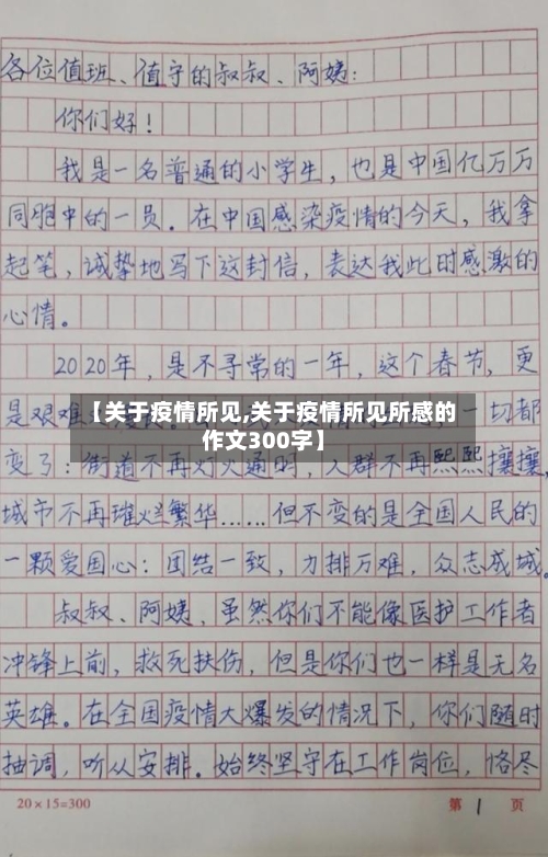 【关于疫情所见,关于疫情所见所感的作文300字】