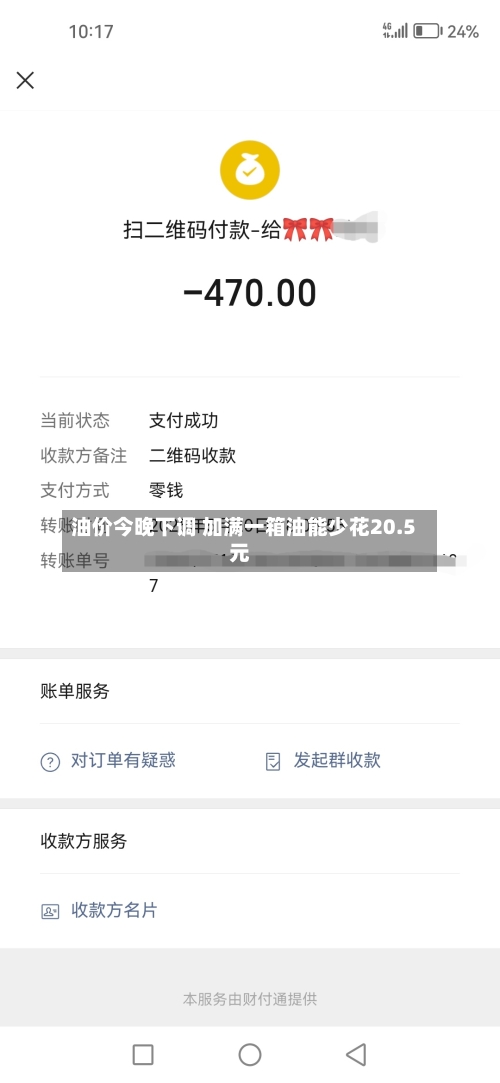 油价今晚下调 加满一箱油能少花20.5元