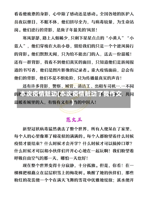 本次疫情触动(本次疫情触动了我作文)