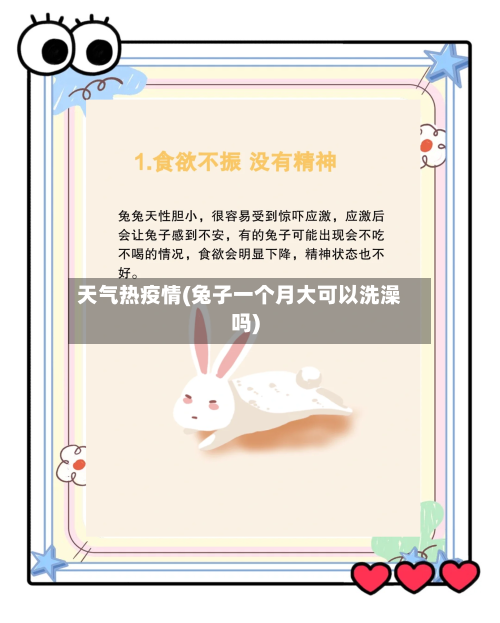 天气热疫情(兔子一个月大可以洗澡吗)