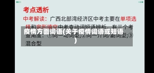 疫情方面词语(关于疫情词语或短语)