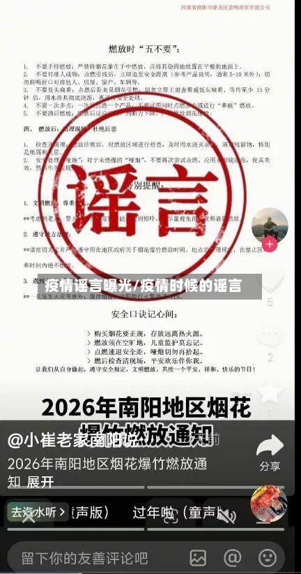 疫情谣言曝光/疫情时候的谣言
