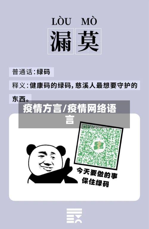 疫情方言/疫情网络语言