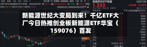 新能源世纪大变局到来！千亿ETF大厂今日热推创业板新能源ETF华宝（159076）首发