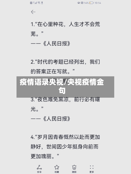 疫情语录央视/央视疫情金句