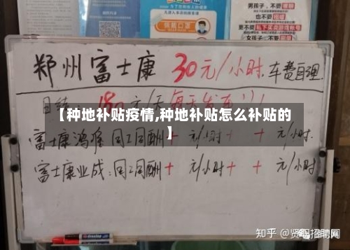 【种地补贴疫情,种地补贴怎么补贴的】