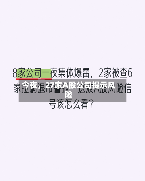 今夜，27家A股公司提示风险